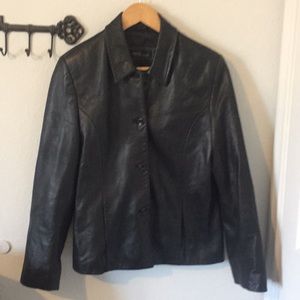 VALERIE Vintage Real black leather jacket